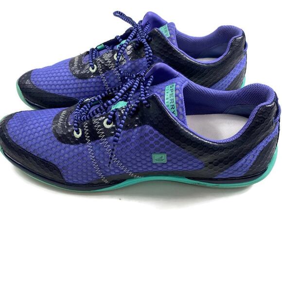 Sperry Top Sider PT Breeze Shoes Oxford Lace Up Black Iris Rare HTF Womens Sz 10 - Picture 3 of 12